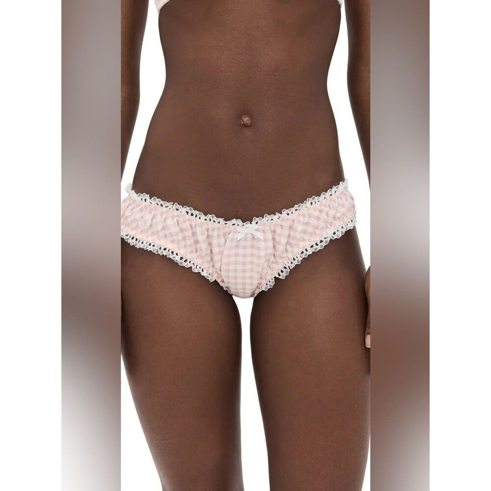 For Love & Lemons Pink Petal Gingham Panty | S |  NWT - Picture 10 of 10